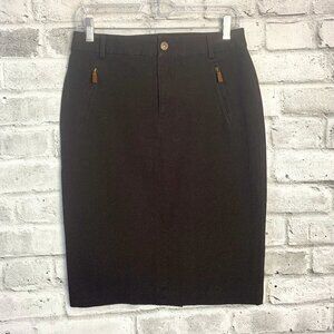 Lauren Ralph Lauren Chocolate Brown Straight Pencil Skirt